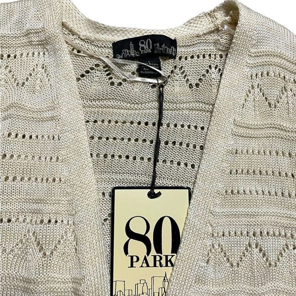 NWT 80 PARK Knit Cardigan Ivory Size Large - Picture 3 of 6